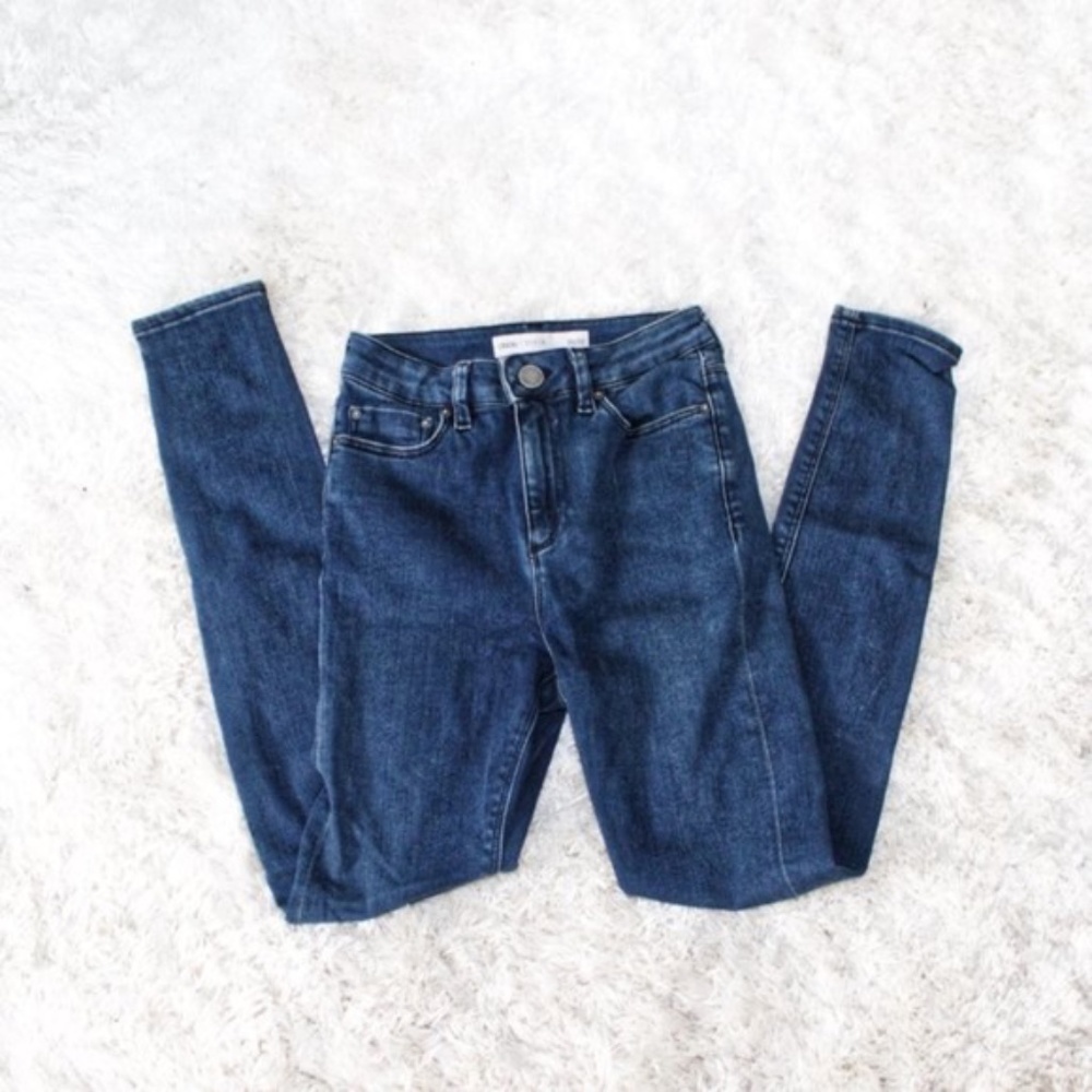 ASOS dark wash skinny jeggings mid rise